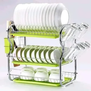 Premium Quality 3 layer kitchen rack Green Tray